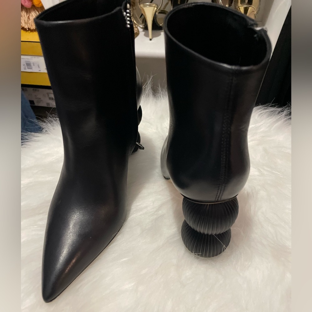 Cult Gaia Black Ankle Boots with Unique Heel